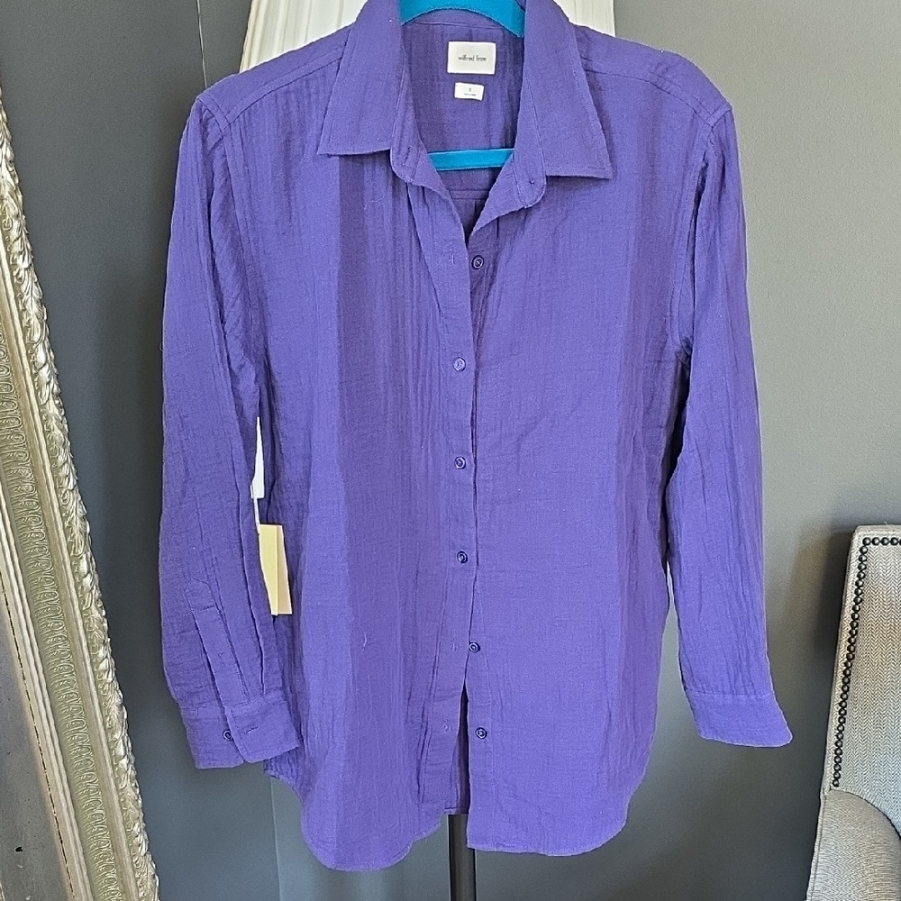Wilfred Casual Button Down Shirt in Rich Purple